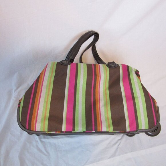 Dakine Fall Striped Roller Bag Carry On Travel Luggage Canvas 20" Long - Picture 4 of 9